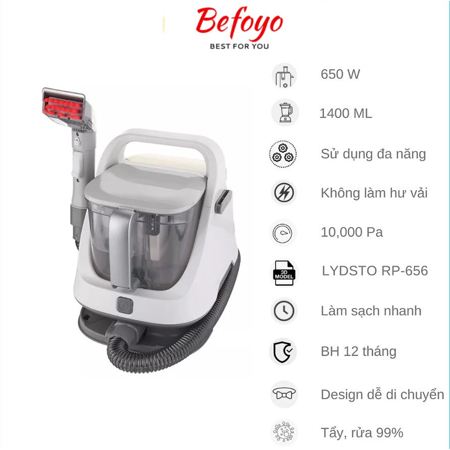 Máy giặt thảm sofa công suất lớn Xiaomi Lydsto R7 siêu mạnh, máy giặt thảm khô và ướt di động, giặt ghế nỉ,... - Befoyo