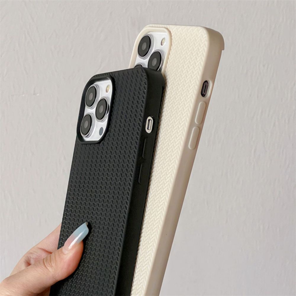 Ốp Điện Thoại TPU Mềm Họa Tiết Đan Len Màu Trơn Chống Trượt Cho IPhone 11 12 13 14 Pro Max 14 Plus X XR 7 8 Plus SE