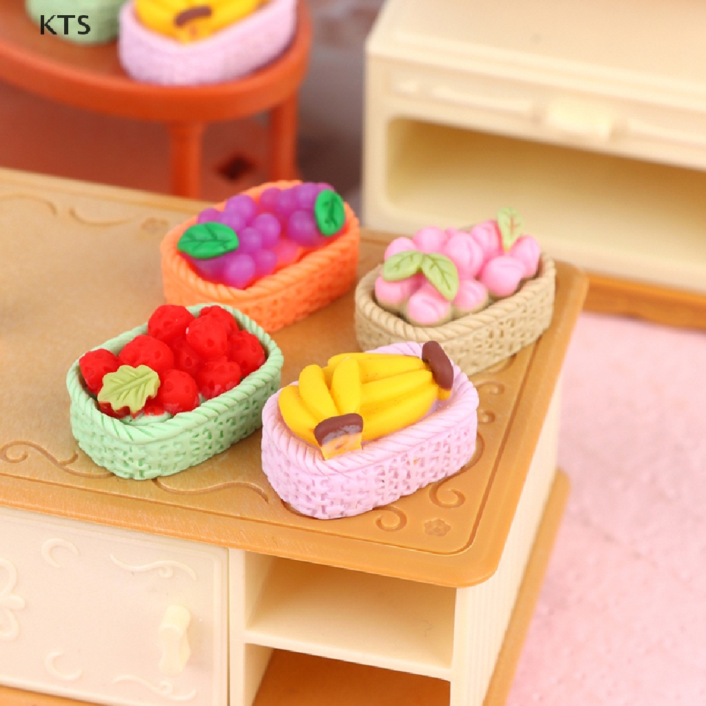 Set 5 Khay Nhựa Đựng Hoa Quả Trái Cây 1: 12 Trang Trí Nhà Búp Bê