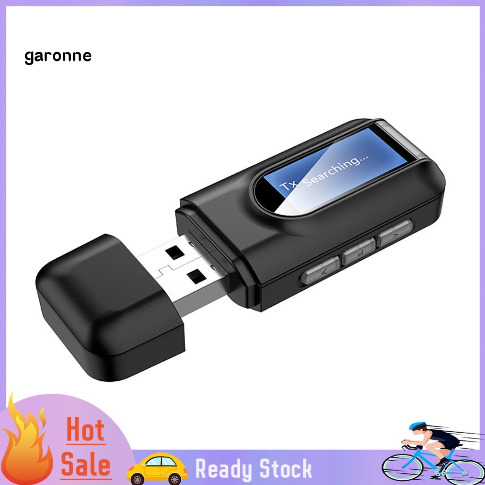 GAR Bluetooth 5.0 Receiver Transmitter LCD Display USB Dongle Wireless Audio Adapter