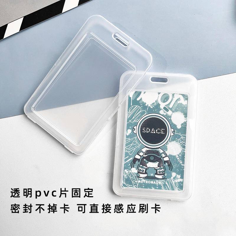🐼 MKBK 🐼 Dây đeo bảng tên Thẻ tên Thẻ đeo tên dây đeo thẻ co rút phi hành gia trong suốt đáy đen dễ thương dây rút thẻ thẻ đeo học sinh bao đựng thẻ sinh viên văn phòng phẩm giá sỉ