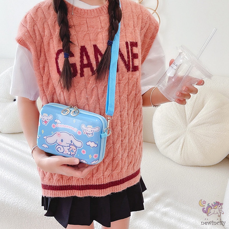 Túi Đeo Chéo Hình Vuông Họa Tiết Hoạt Hình Phong Cách Hàn Quốc Dễ Thương Cho Bé Trai Và Gái