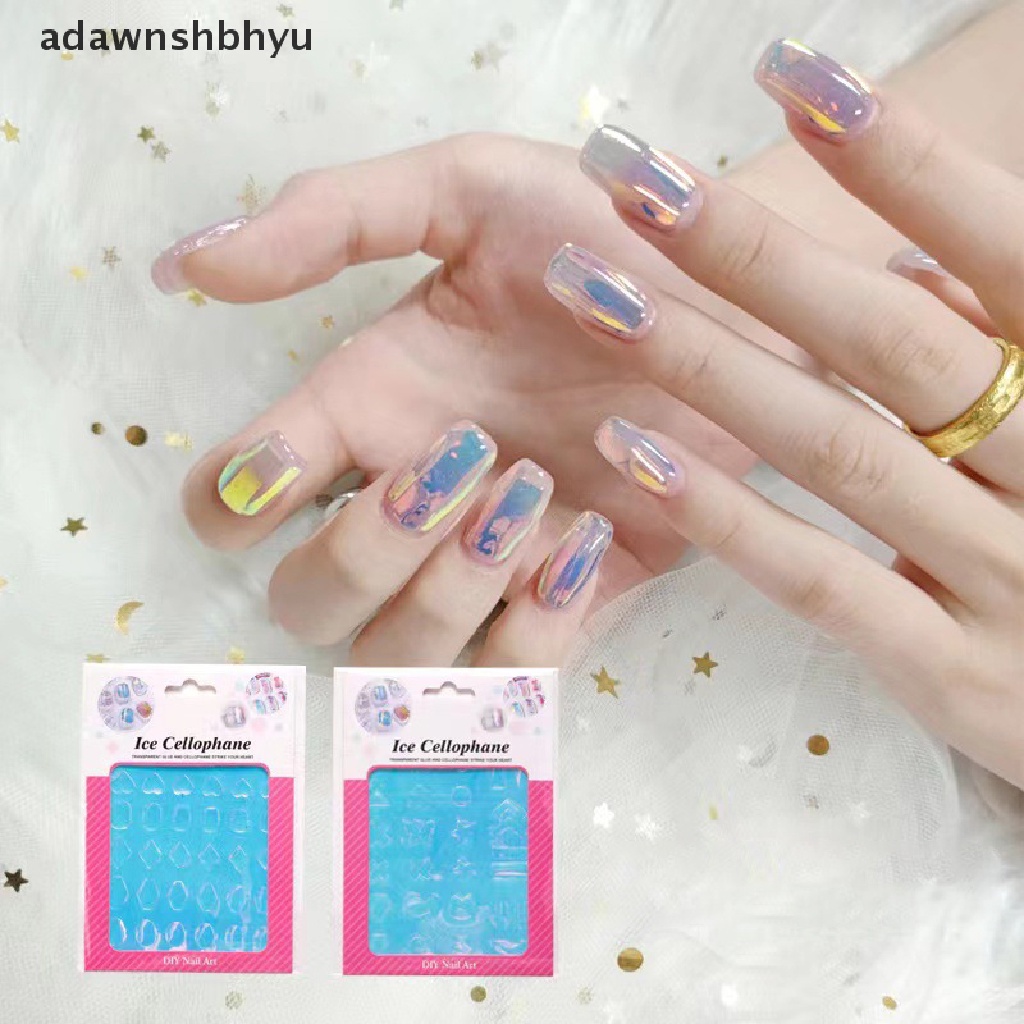 1 Tờ Nhãn Dán Trang Trí Móng Tay Nghệ Thuật Hình Đá Cực Quang