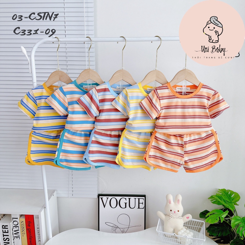 Bộ Quần áo Bé Trai Size đại Vải Thun Lạnh Sọc Visco Cao Cấp, Hàng Chínhh Hãng Minlybaby - Unibaby - C331