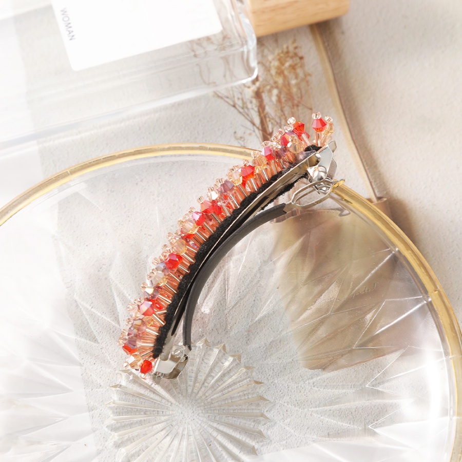 Kẹp Tóc Đuôi Ngựa Đính Hạt Pha Lê Nhiều Màu Phong Cách Hàn Quốc