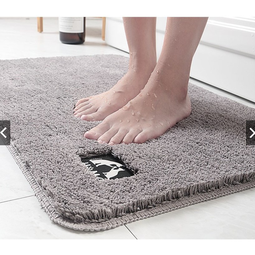 Thảm nỉ bàn chân lau chân hình chữ nhật, chùi chân len mềm mịn chống trơn trượt siêu hót 40*60cm