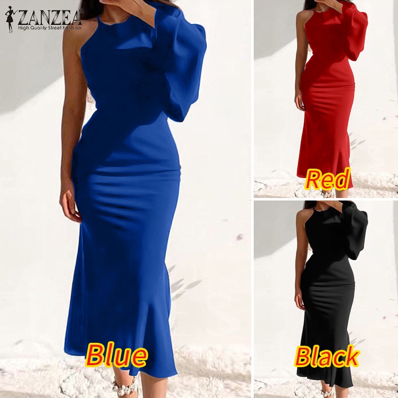 Đầm đuôi cá ZANZEA không tay cổ tròn thời trang cao cấp cho nữ