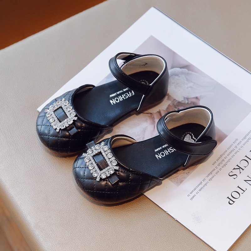 Giày Búp Bê Da Mềm Đính Đá Kiểu Công Chúa Thời Trang Xuân Hè 2023 Cho Bé Gái