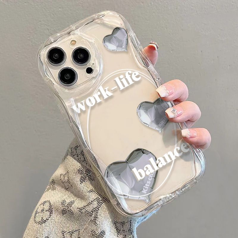 ✅Ốp Điện Thoại Mềm Trong Suốt Chống Sốc In Hình Trái Tim Cho iPhone14 / 13promax 12 / 11 7 / 8p xs / r