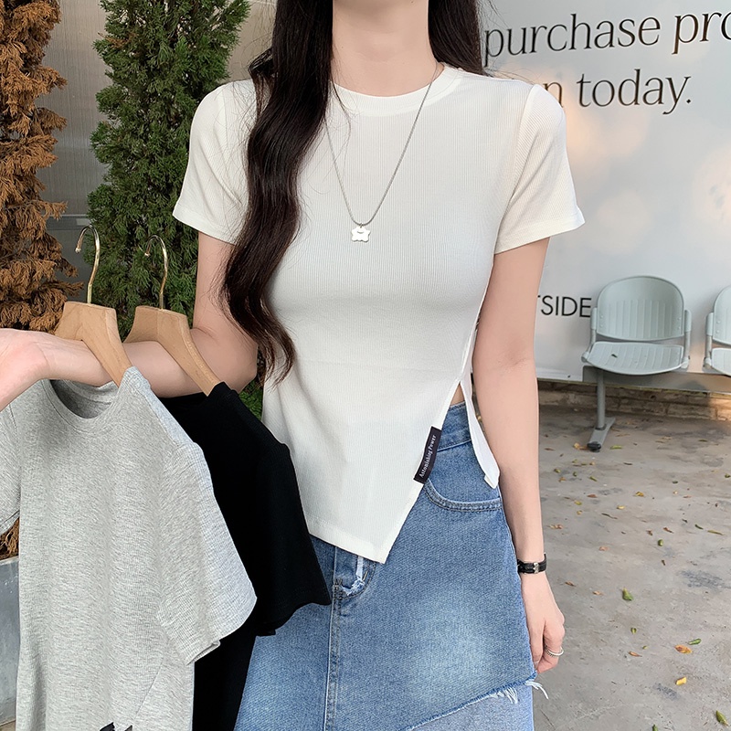 NRVP Áo Thun Tay Ngắn Dáng Ôm In Họa Tiết Độc Đáo Thời Trang Đường Phố Hàn Quốc Cho Nữ