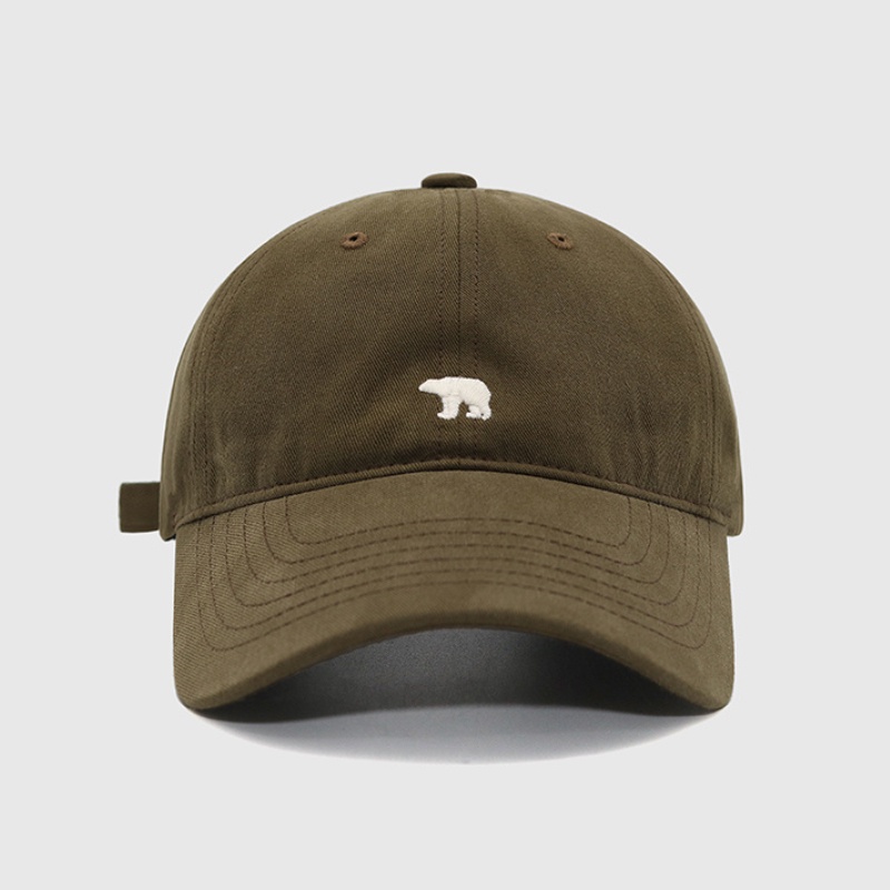 Mũ Lưỡi Trai Thêu Hình Gấu Bắc Cực Phong Cách Retro