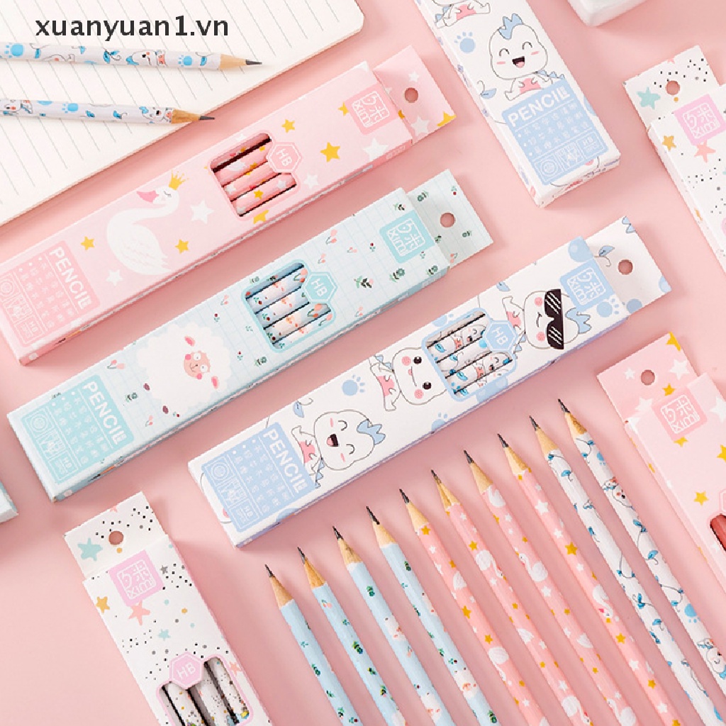 Set 10 Bút Chì HB Họa Tiết Hoạt Hình Dễ Thương Dành Cho Học Sinh