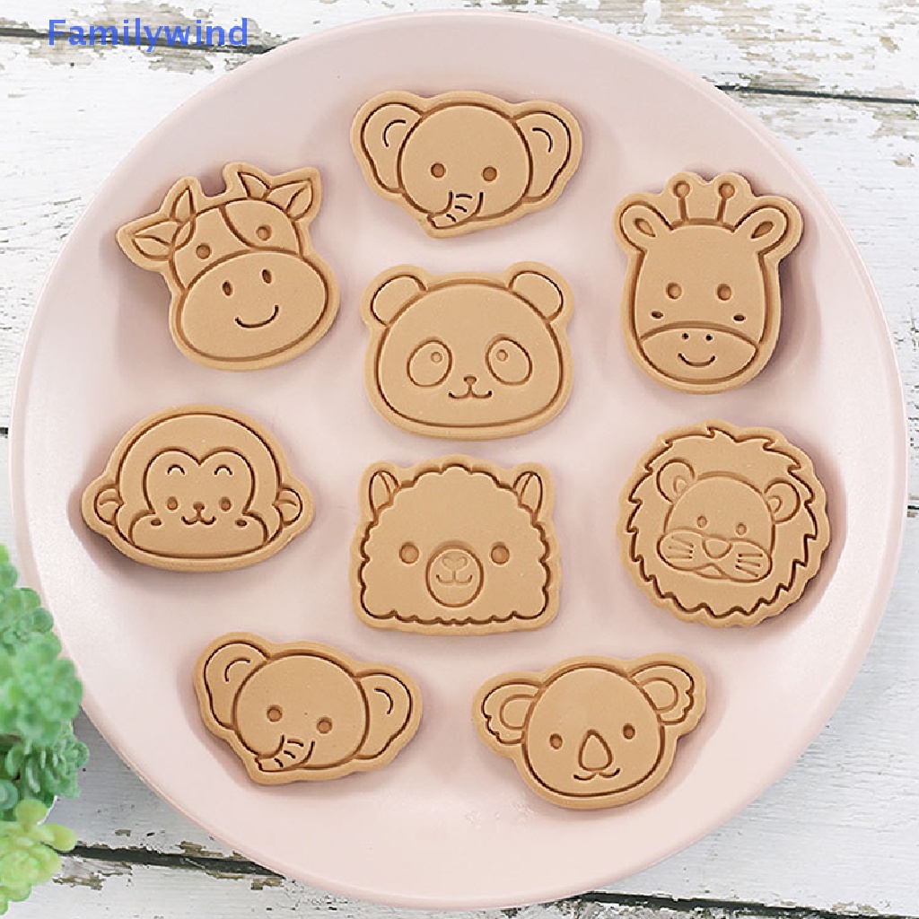 Set 8 Khuôn Cắt Bánh Quy Dạng Nhấn Hình Động Vật Hoạt Hình