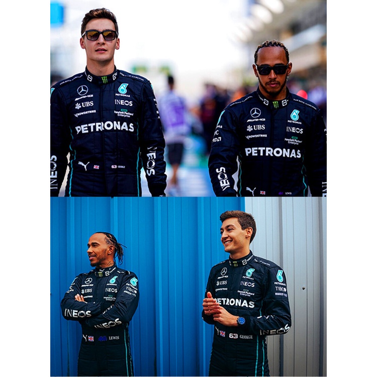 Áo Khoác Đua Xe F1 + Áo Khoác Tay Dài Mercedes AMG Petronas Team F1 2023 Mới Nhất