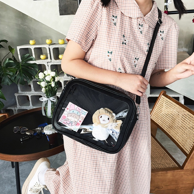 Túi Đeo Chéo Trong Suốt Phong Cách Harajuku Nhật Bản