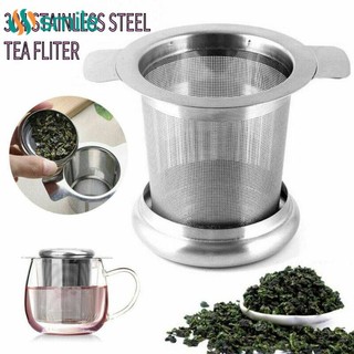Bộ lọc trà hai tai bằng thép không gỉ có nắp đậy bộ lọc trà tái sử dụng bộ lọc trà ấm trà nhà bếp phụ kiện uống trà cà phê