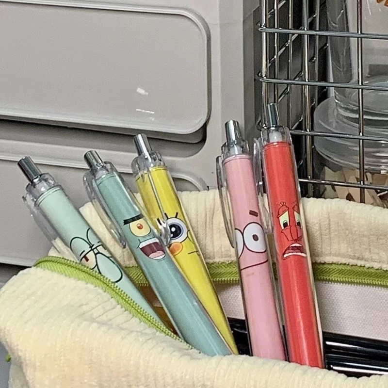 Bút Mực Đen Ngòi 0.5mm Hình SpongeBob Dễ Thương Cho Bé