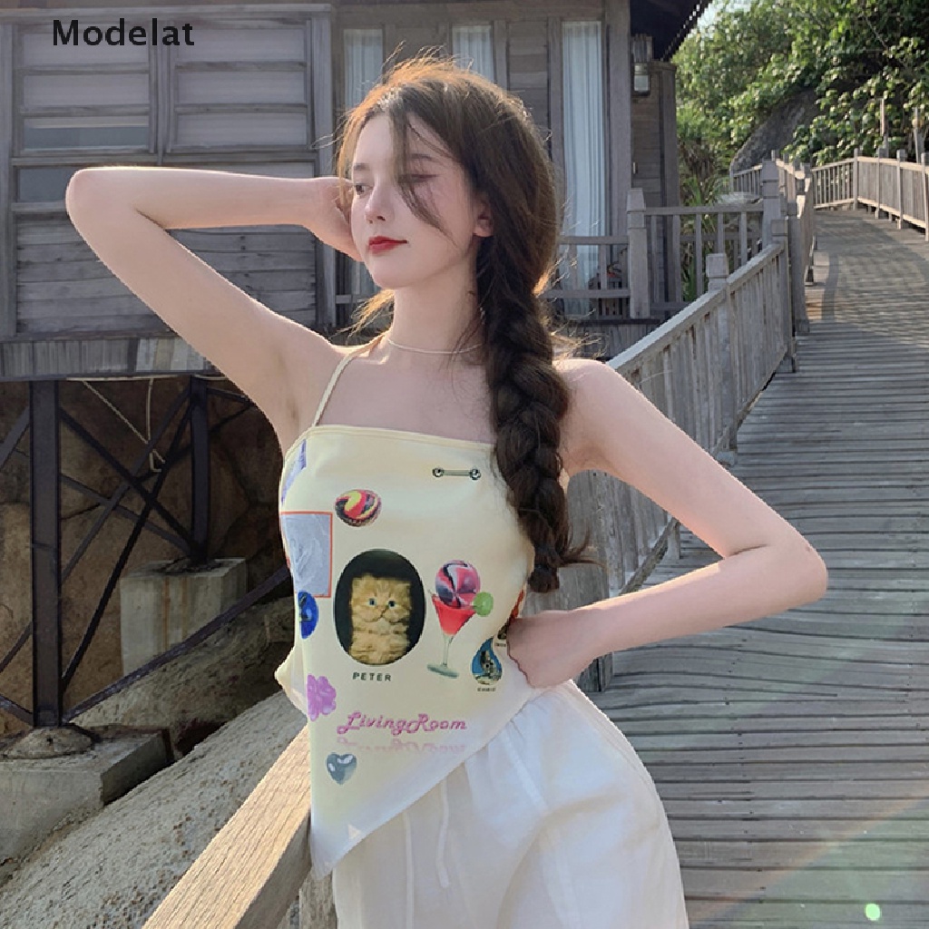 Áo yếm GJCUTE MFC WTD thiết kế hở lưng họa tiết thời trang mùa hè phong cách Hàn Quốc cho nữ | BigBuy360 - bigbuy360.vn