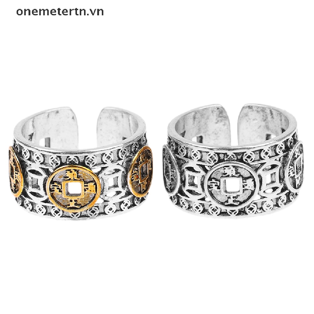 Onemetertn Nhẫn Hở Hình Đồng Xu Hoàng Đế May Mắn Phong Cách Cổ Điển Có Thể Điều Chỉnh Cho Nam Và Nữ