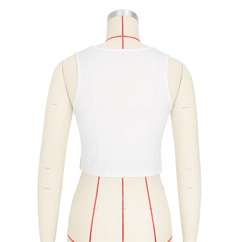 Áo Croptop Sát Nách Cổ Tròn Màu Trơn Dáng Ôm Xẻ Tà Quyến Rũ Thời Trang Mùa Hè Cho Nữ