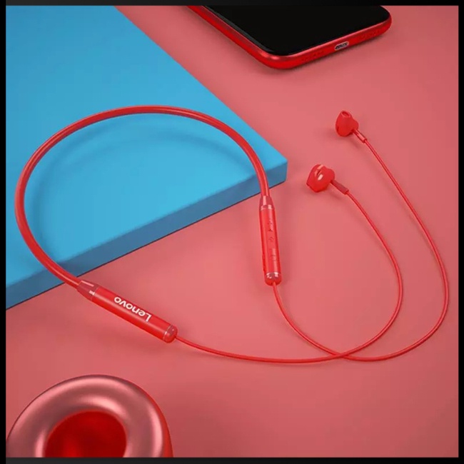 Tai Nghe Thể Thao Không Dây Zevaret Lenovo He06 Bluetooth 5.0 Chống Thấm Nước Có Nam Châm Đeo Cổ