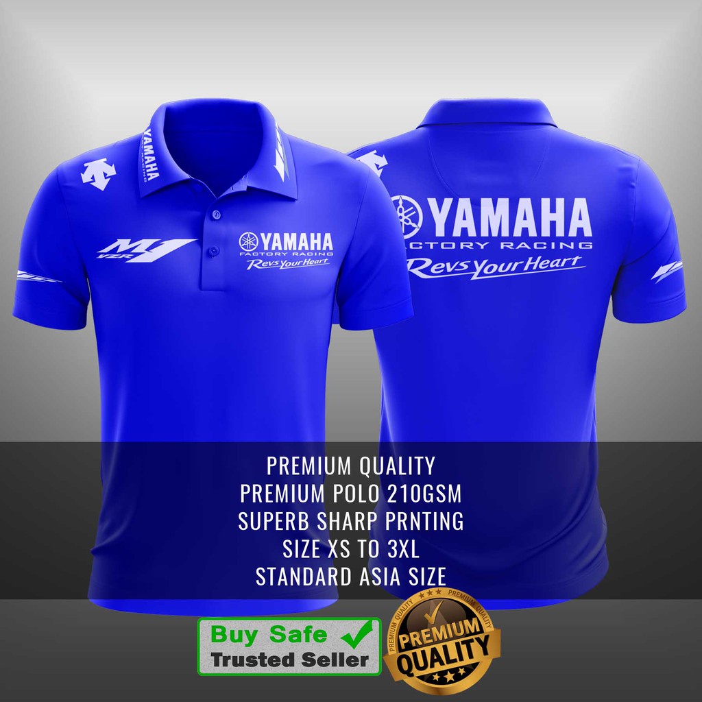 Áo polo In LOGO Yamaha MotoGP > Màu Xanh Dương SIZE XS-3XL