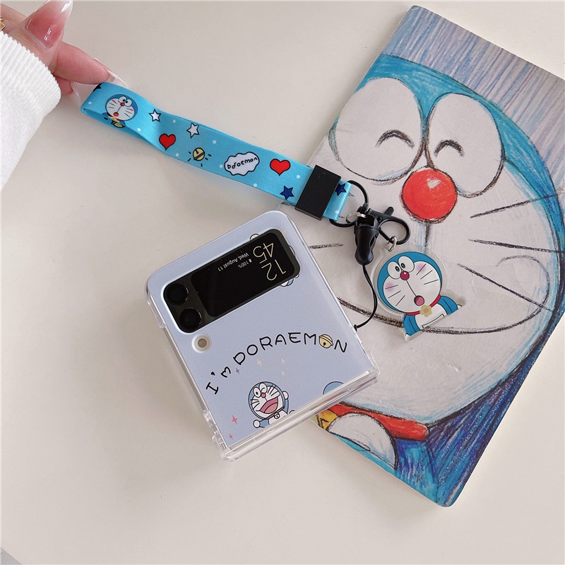 Ốp Điện Thoại PC Cứng Hoạt Hình Doraemon Cho Samsung Galaxy Z Flip 3 Z Flip 4 W23 ZFlip3 ZFlip4