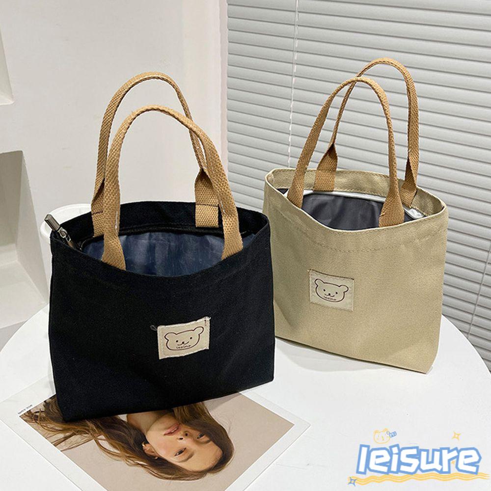 Túi Tote Cỡ Lớn In Họa Tiết Gấu Hoạt Hình Dễ Thương Cho Học Sinh