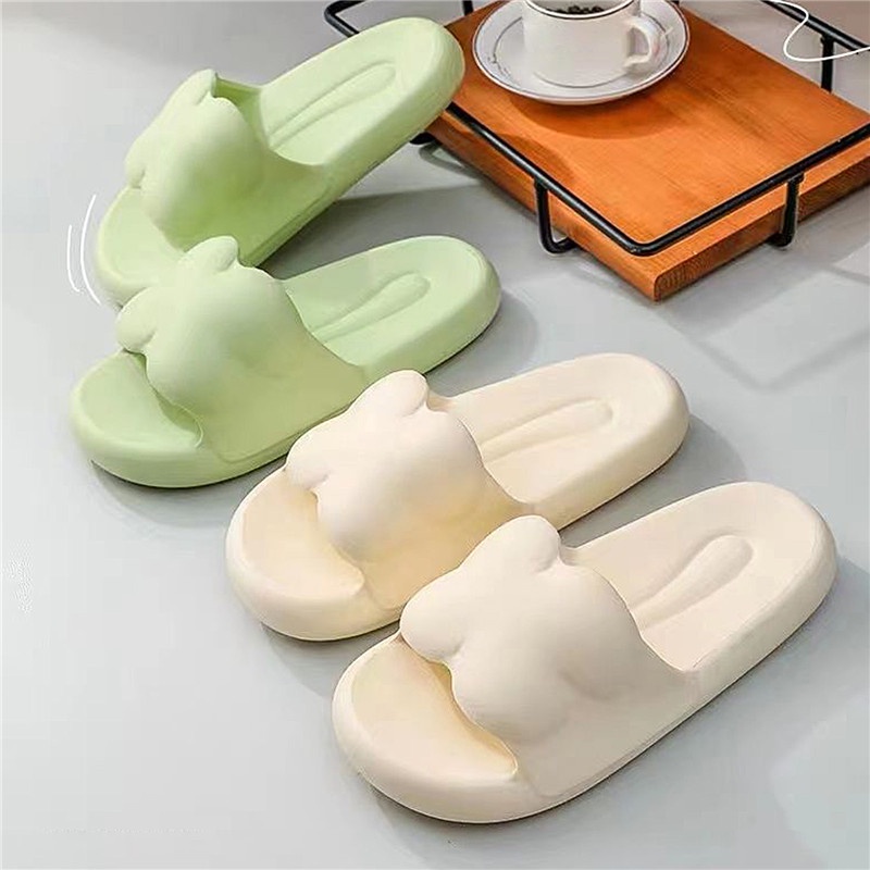 Dép Đi Trong Nhà Đế Dày Chống Trượt Màu Trơn Thời Trang Cho Nữ