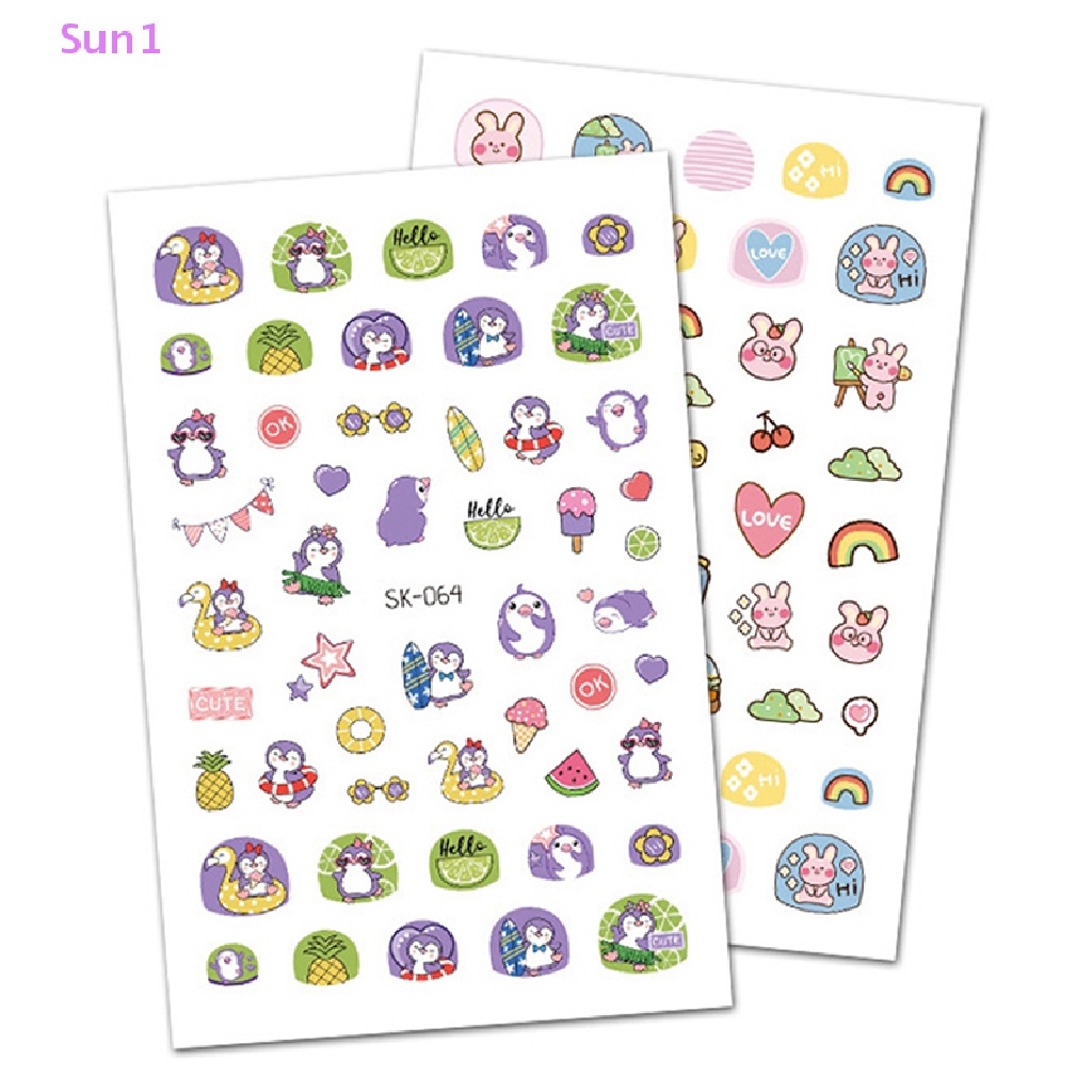 Sticker Dán Móng Họa Tiết Hoạt Hình Động Vật 3D Đáng Yêu Dành Cho Trẻ Em