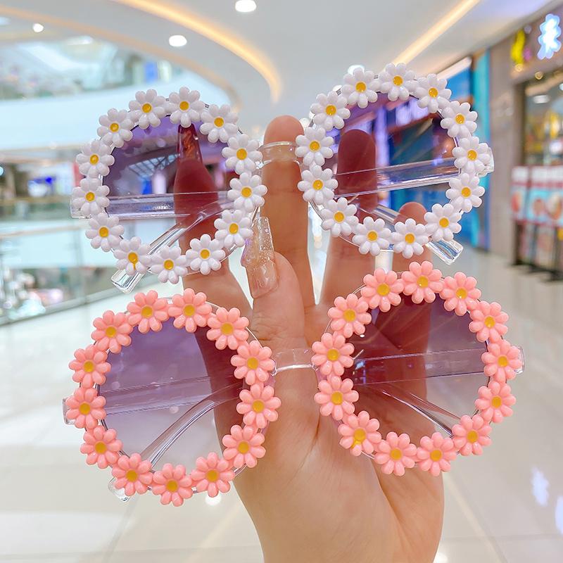 Kính Mát Hình Hoa Bằng Acrylic Dễ Thương Chống Tia UV400 Dành Cho Bé