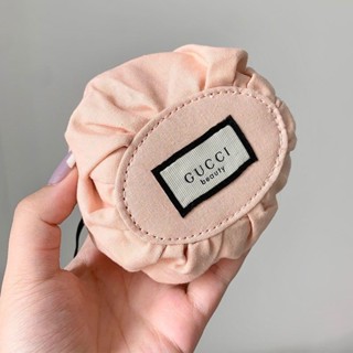 Túi Dây Rút Đựng Mỹ Phẩm Họa Tiết Hoa Sọc Caro Màu Hồng Xinh Xắn