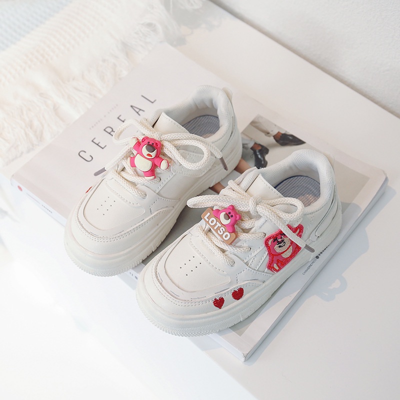 Bololo Giày Thể Thao Họa Tiết Gấu Và Dâu Tây Dễ Thương Cho Bé