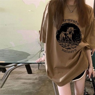 Áo Thun Nữ Tay Ngắn Có In Chữ Phong Cách Vintage Cá Tính