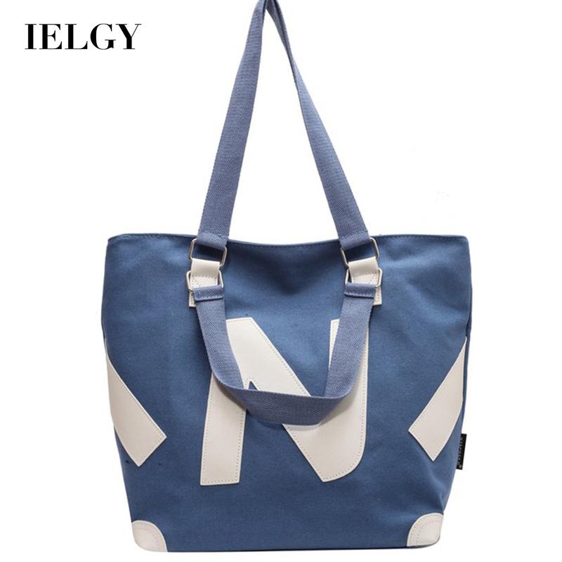 Túi Xách Tote Bằng Vải Bạt Ngăn Chứa Rộng Đơn Giản Thời Trang Cho Nữ