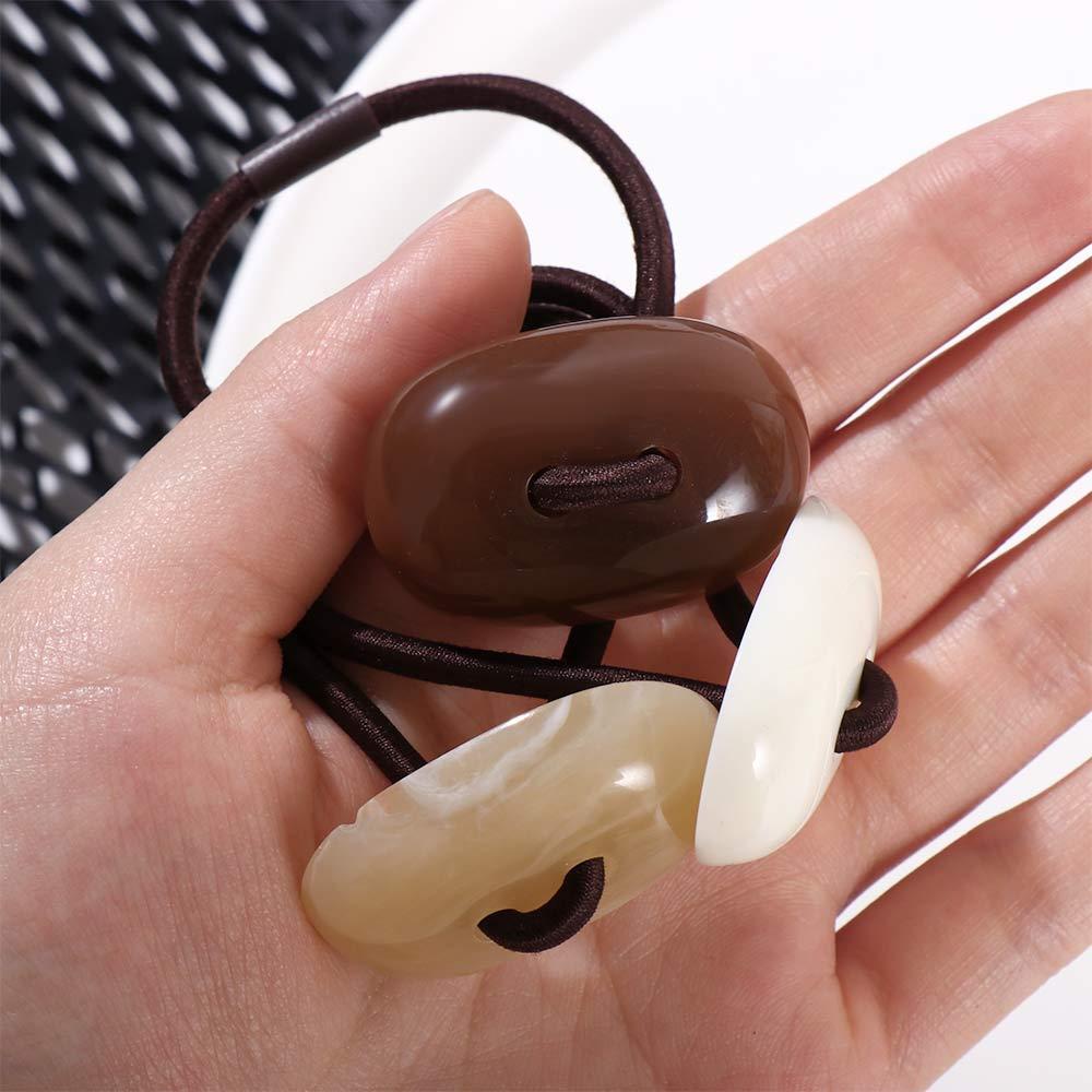 Dây Buộc Tóc Cao Su Màu Đen Họa Tiết Hình Học Đơn Giản Dễ Thương|Dây Cột Tóc Thiết Kế Xinh Xắn Thời Trang Cho Nữ