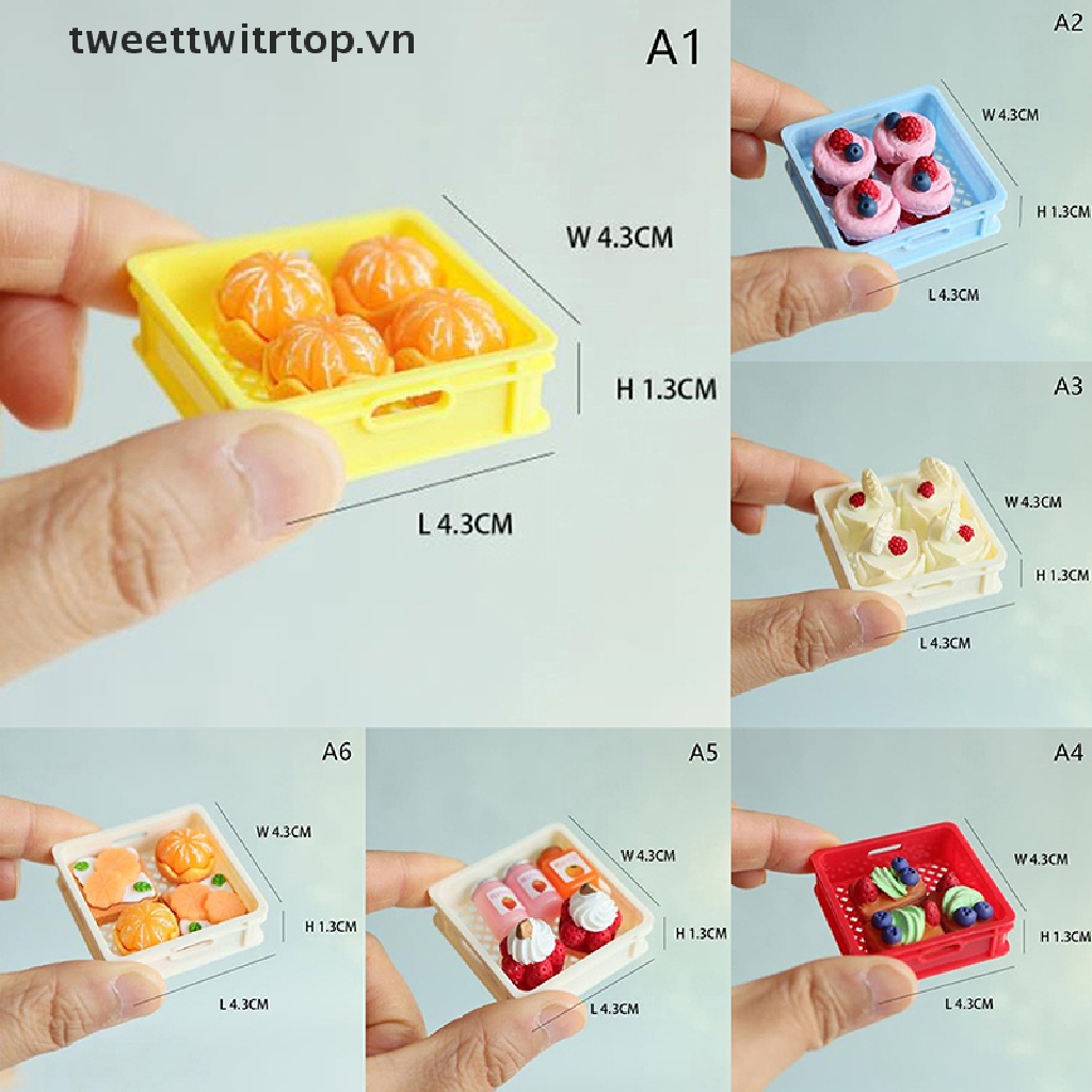 1 Set Giỏ Đựng Bánh Tráng Miệng 1 / 12 Trang Trí Nhà Búp Bê