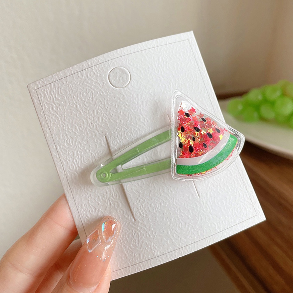 Kẹp Tóc Trong Suốt Họa Tiết Trái Cây Màu Sắc Ngọt Ngào Phong Cách Hàn Quốc