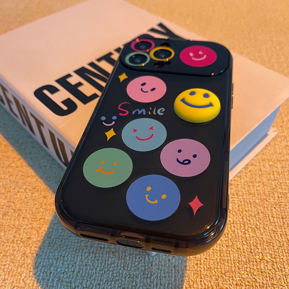 Ốp Điện Thoại TPU Mềm Tráng Gương Hình Biểu Tượng Cảm Xúc Có Thể Điều Chỉnh Cho IPhone 14 13 12 11 Pro Max