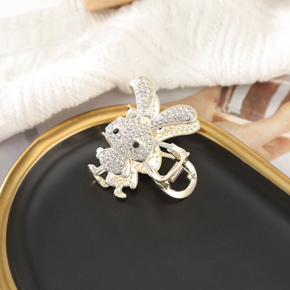 Kẹp tóc kim loại CHLINS hình thỏ đính đá thời trang cho nữ