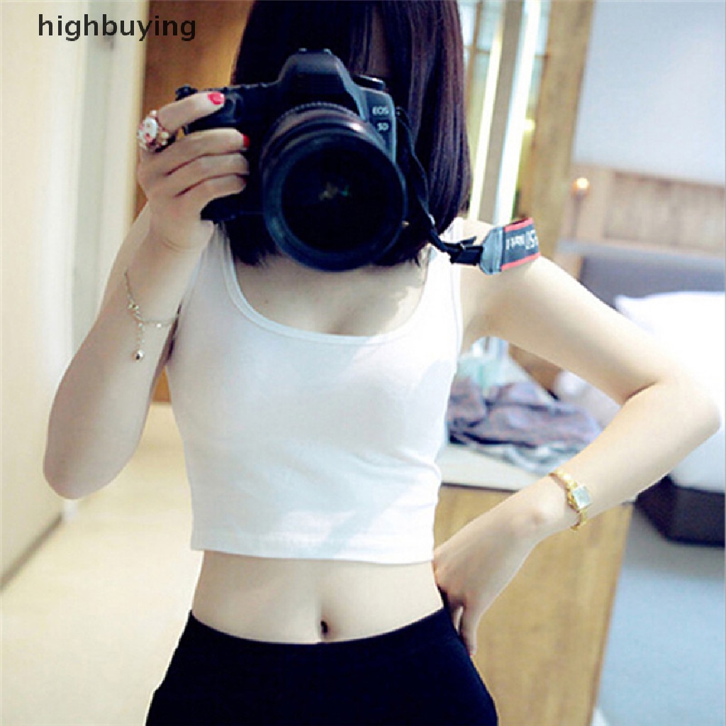 Áo Croptop Sát Nách Màu Trắng / Đen Thời Trang Mùa Hè Cho Nữ