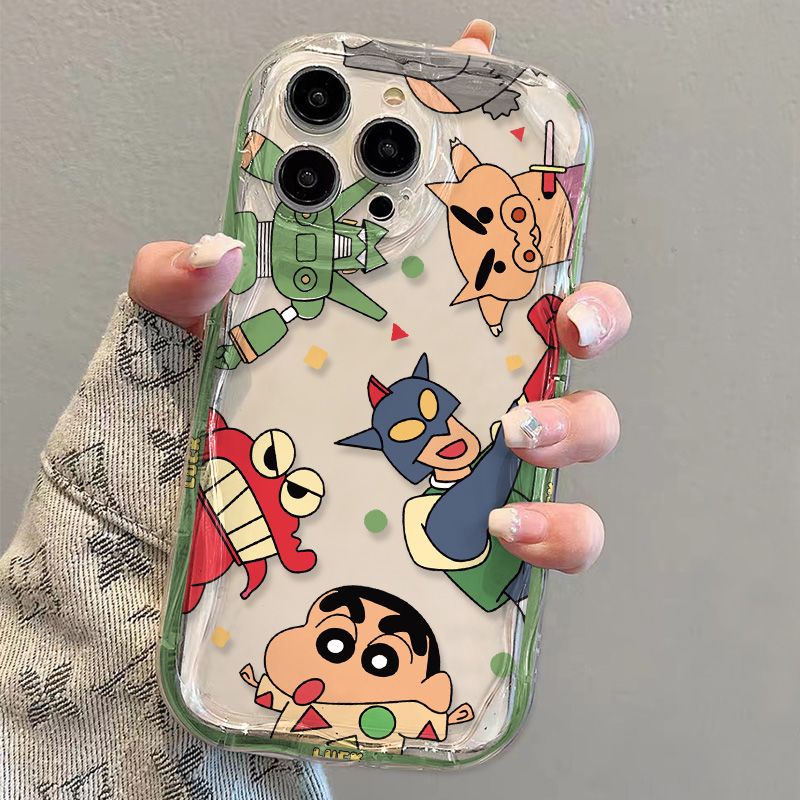 ✅Ốp Điện Thoại Mềm Trong Suốt Chống Sốc In Hình Shin-Chan Cho iPhone14 / 13promax 12 / 11 7 / 8p xs / r