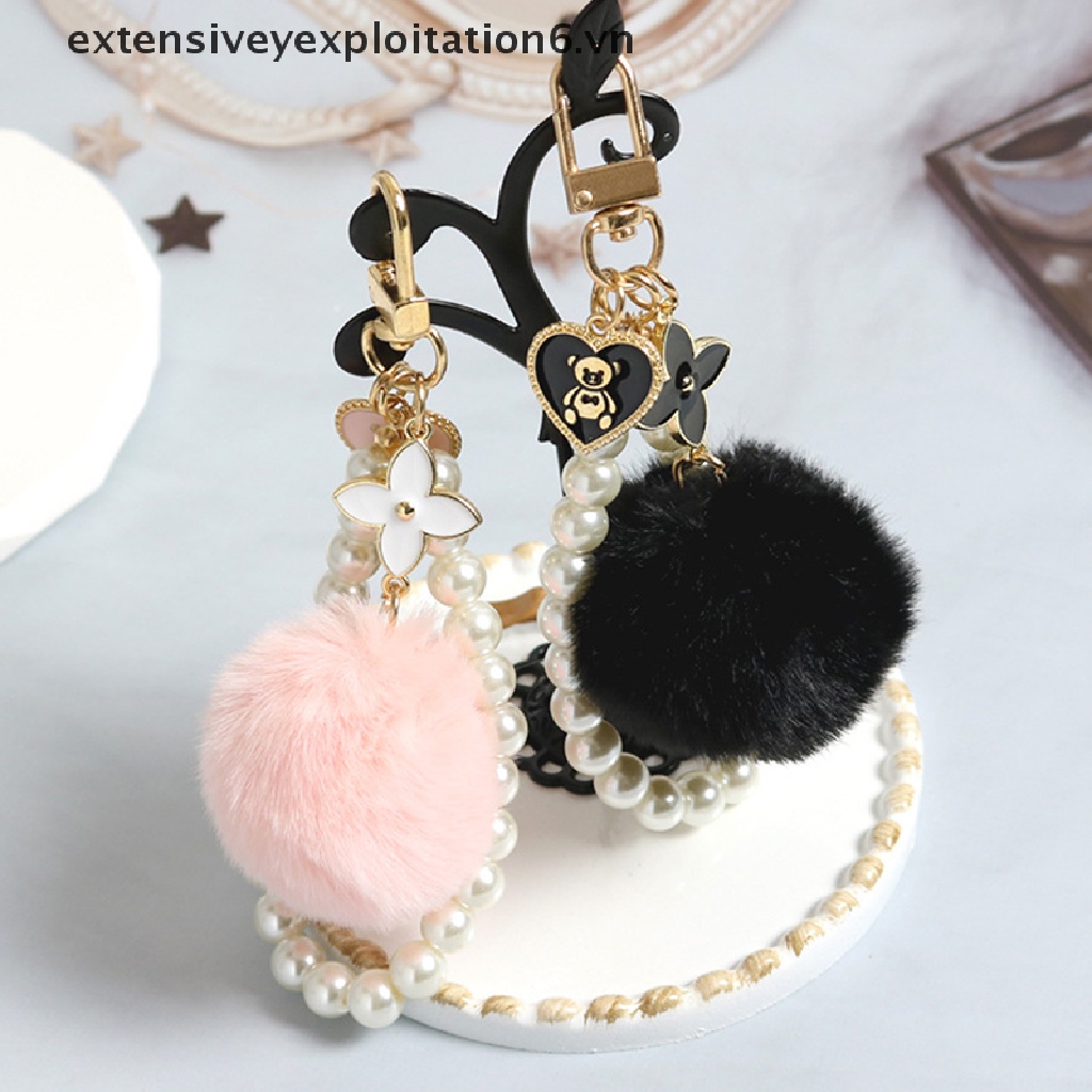 [EE] Ins Móc Khóa Hình Gấu Hồng Đen Đáng Yêu Dành Cho Nữ