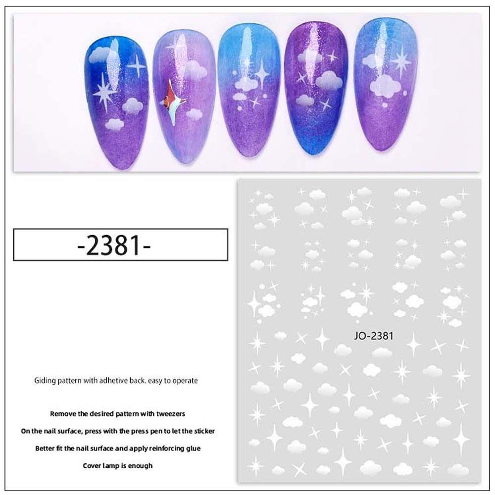 Miếng Dán Trang Trí Móng Tay Hình Trái Tim Nơ Đám Mây Thời Trang