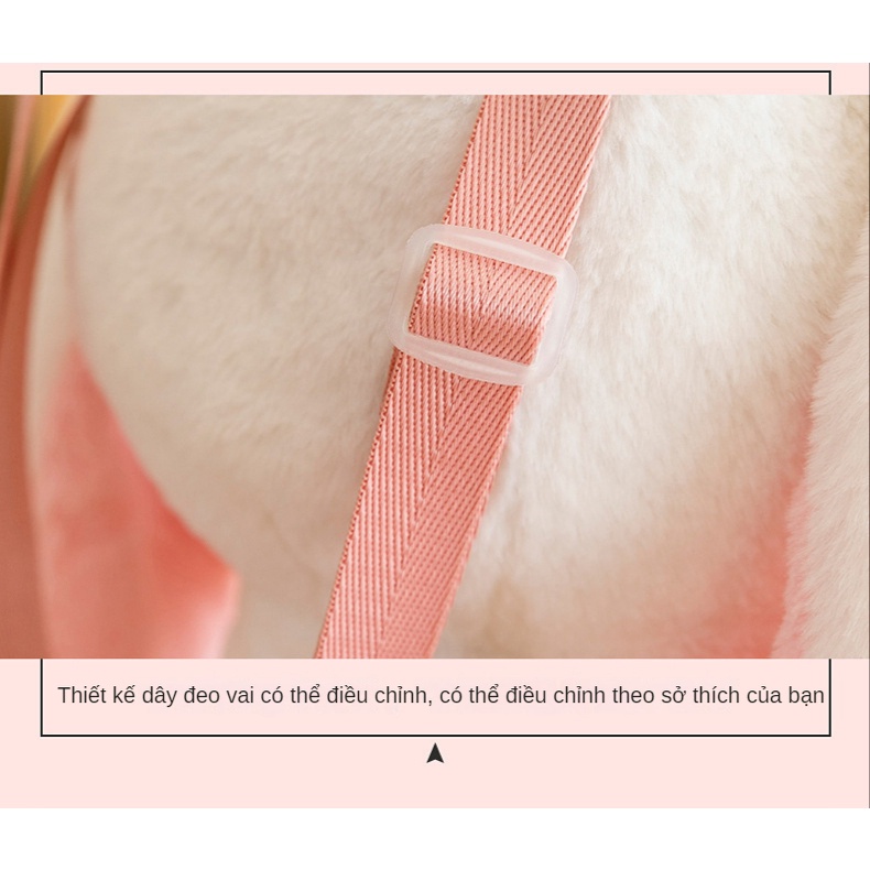 Túi Đeo Vai Hình Thỏ Nhồi Bông Kiểu Lolita Dễ Thương