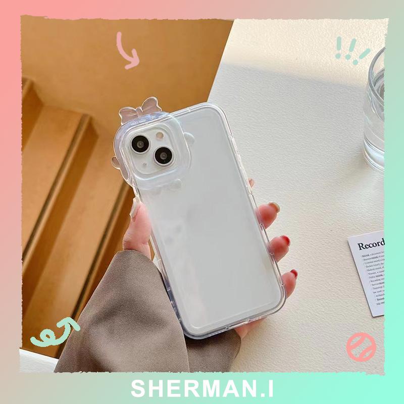 Ốp lưng iphone nơ camera hình vuông trong suốt 6/7/8Plus/Xsmax/11/12/13ProMax-SN