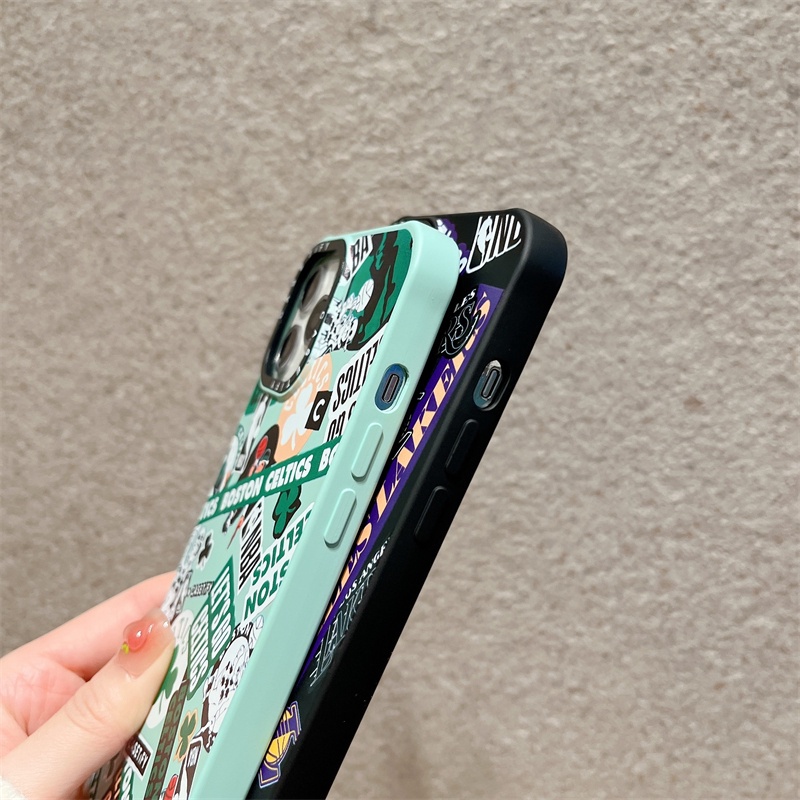 Ốp Điện Thoại Silicon Mềm Viền Đen Hình NBA LAKERS Cho IPhone 14 13 Pro MAX 12 Pro MAX 11 Pro MAX XS MAX XR X 7 8 Plus