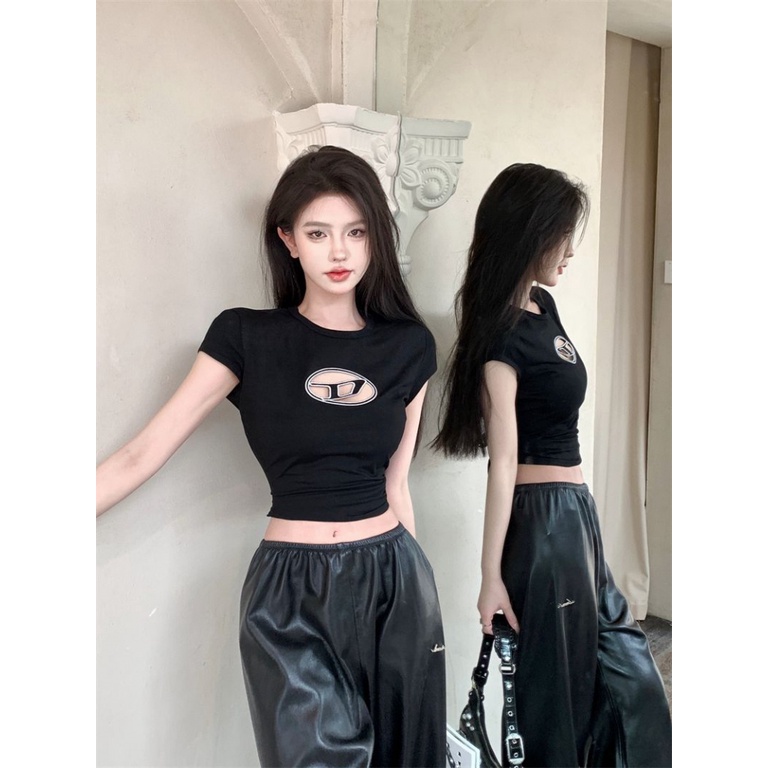 Áo Thun Tay Ngắn Cổ Tròn Dáng Ôm Thời Trang Mùa Hè 2023 Cho Nữ