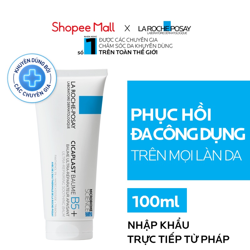 Bộ đôi làm sạch, làm dịu và phục hồi làn da đa công dụng La Roche-Posay Cicaplast Baume B5+