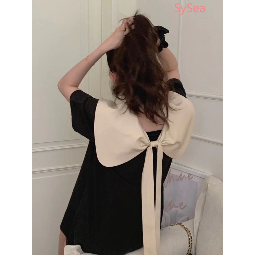 Plus Đầm Cổ Búp Bê Thắt Nơ Xinh Xắn Thời Trang Kiểu Pháp Cho Nữ